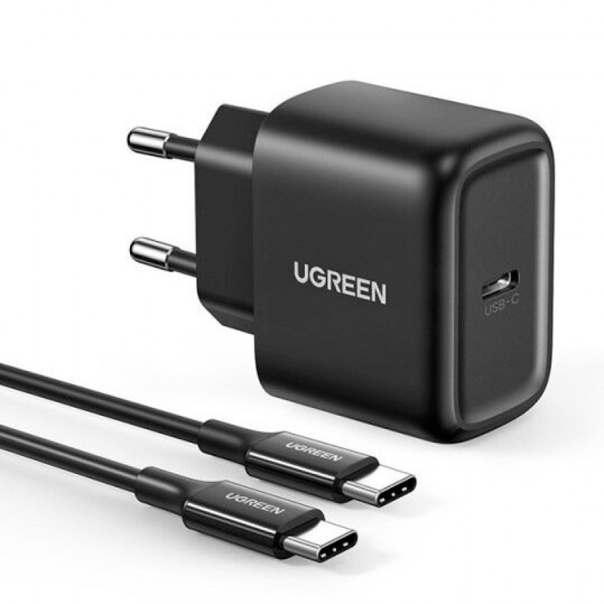 Laadija Ugreen CD250 USB-C 25W + USB-C cable 2.0m must