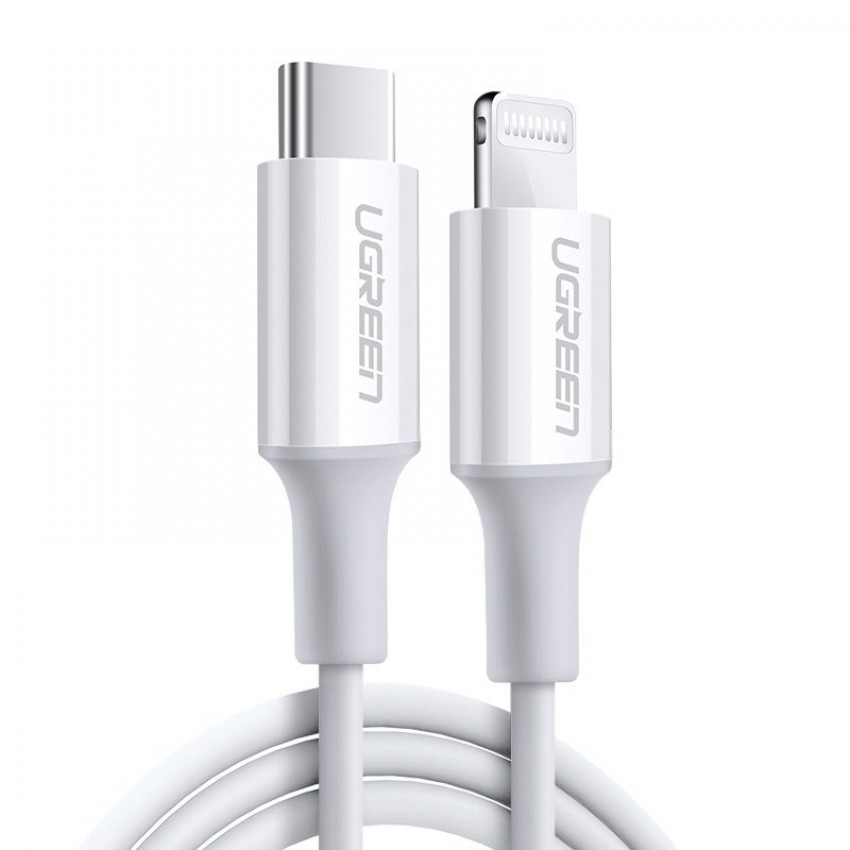 USB kabelis Ugreen US171 MFi USB-C to Lightning 3A 2.0m balts