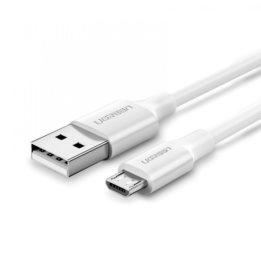 USB kabelis Ugreen US289 USB to MicroUSB 2A 1.0m balts