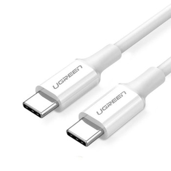 USB kabelis Ugreen US264 USB-C to USB-C 3A 1.0m balts