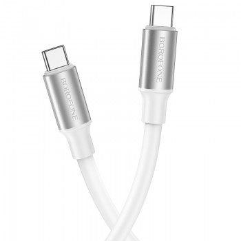 USB kabelis Borofone BX82 60W Type-C to Type-C 1.0m balts