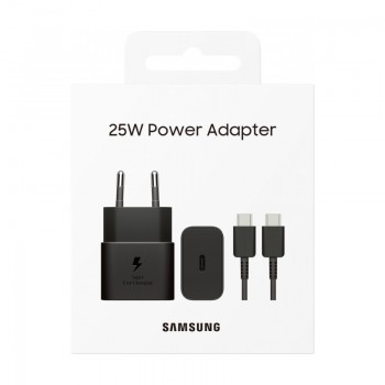 Lādētājs Samsung EP-T2510XBEGEU 25W + USB-C kabelis melns