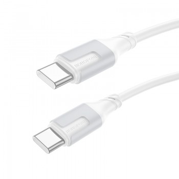 USB kabelis Borofone BX101 60W USB-C to USB-C 1.0m balts