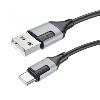 USB kabelis Borofone BX101 USB-A to USB-C 1.0m melns