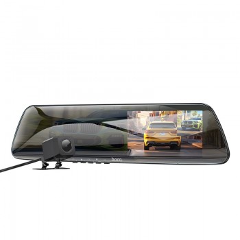 Card DVR Hoco DV4 Dual Channel Rearview Mirror Driving Recorder