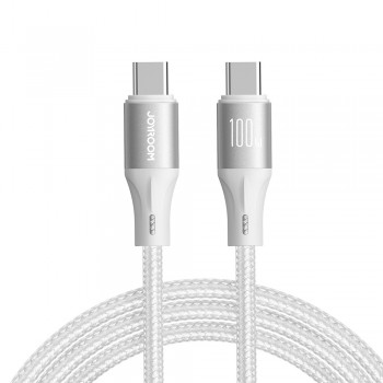USB kabelis Joyroom SA25-CC5 USB-C to USB-C 100W 1.2m balts