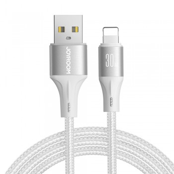 USB kabelis Joyroom SA25-AL3 USB to Lightning 3A 1.2m balts