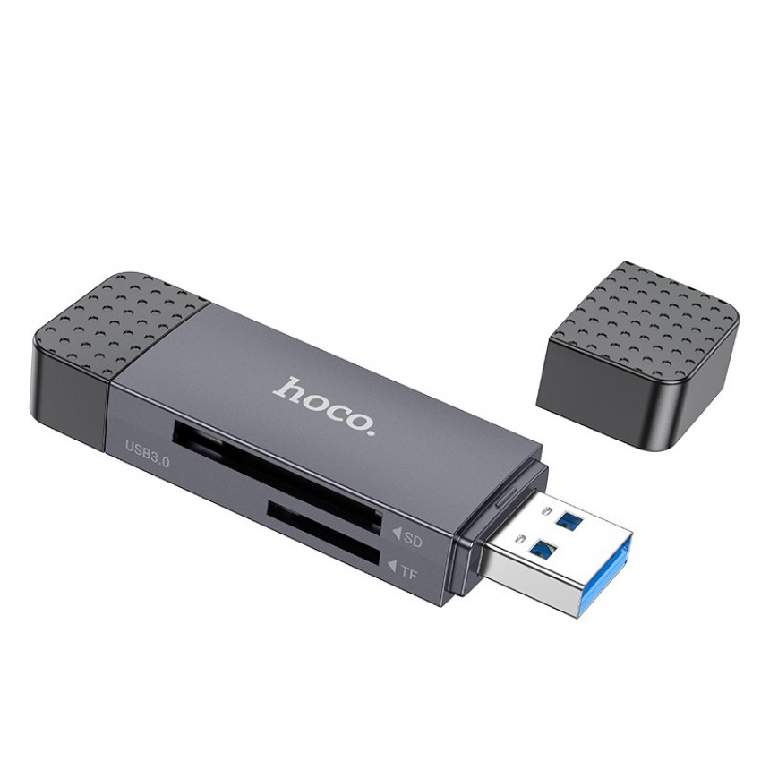 Atmiņas karšu lasītājs  Hoco HB45 USB-C/USB-A 2-in-1 USB2.0 pelēks