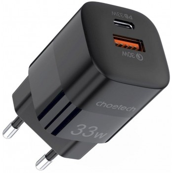 Lādētājs Choetech PD5006 USB-C/USB-A 33W melns