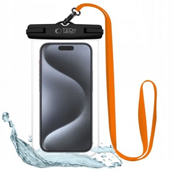 Tech-Protect UWC7 Universal Waterproof Case 6.9 Inch Black/Orange