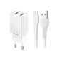 Laadija Awei C15T-EU 2xUSB-A 10W + USB to USB-C cable valge