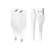 Laadija Awei C15L-EU 2xUSB-A 10W + USB to Lightning cable valge