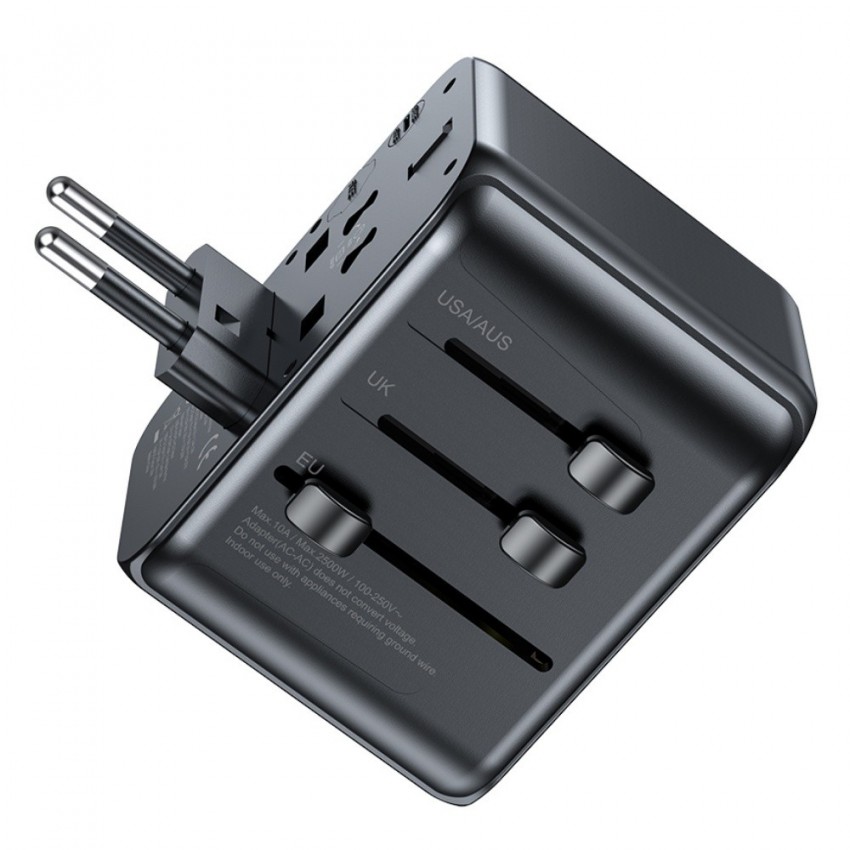 Universāls ceļojumu lādētājs Awei C-39 35W GaN 2xUSB-A/3xUSB-C melns