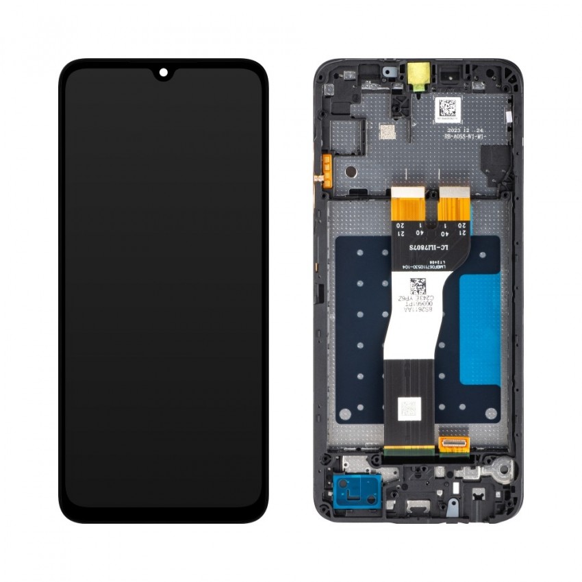 LCD ekraan Samsung A057 A05s puuteekraani ja raamiga originaal Black (service pack)