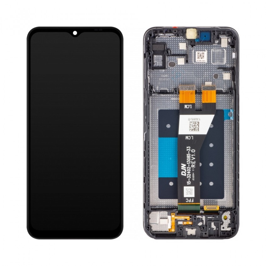Displejs Samsung A146 A14 5G ar skārienjūtīgo paneli ar rami oriģināls Black (service pack)