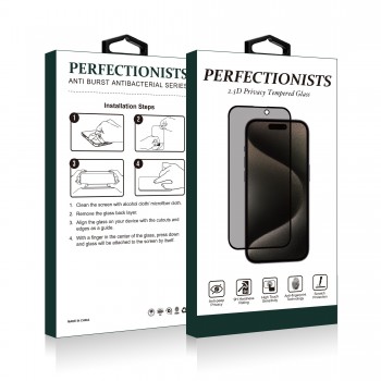 LCD aizsargstikls 2.5D Privacy Perfectionists Apple iPhone 16 melns