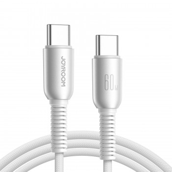 USB kabelis Joyroom S-A51 USB-C to USB-C 60W 1.2m gaiši pelēks