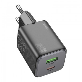 Lādētājs Hoco N41 USB-A/USB-C PD20W+QC3.0 melns