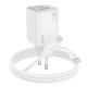 Lādētājs Hoco N41 20W GaN USB-A/USB-C + USB-C to USB-C cable 1.0m balts