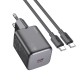 Lādētājs Hoco N40 USB-C PD20W + USB-C to USB-C 1.0m melns