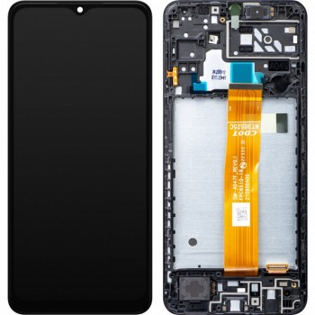 Displejs Samsung A047 A04s ar skārienjūtīgo paneli ar rami oriģināls Black (service pack)