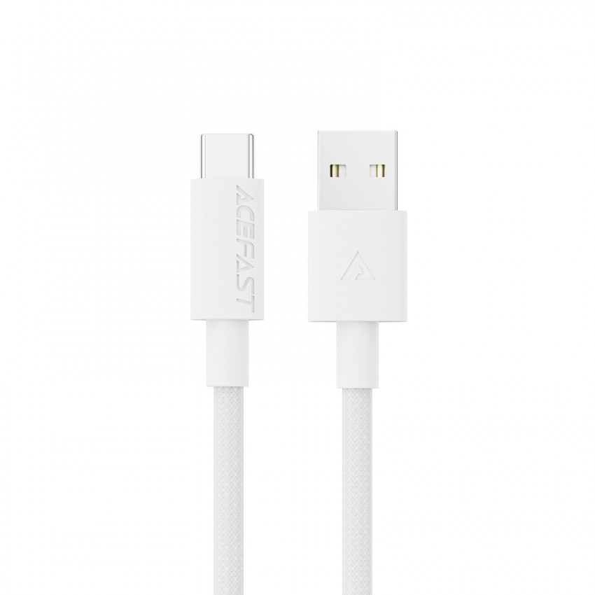 USB kabelis Acefast C18-04 USB-A to USB-C 1.2m balts