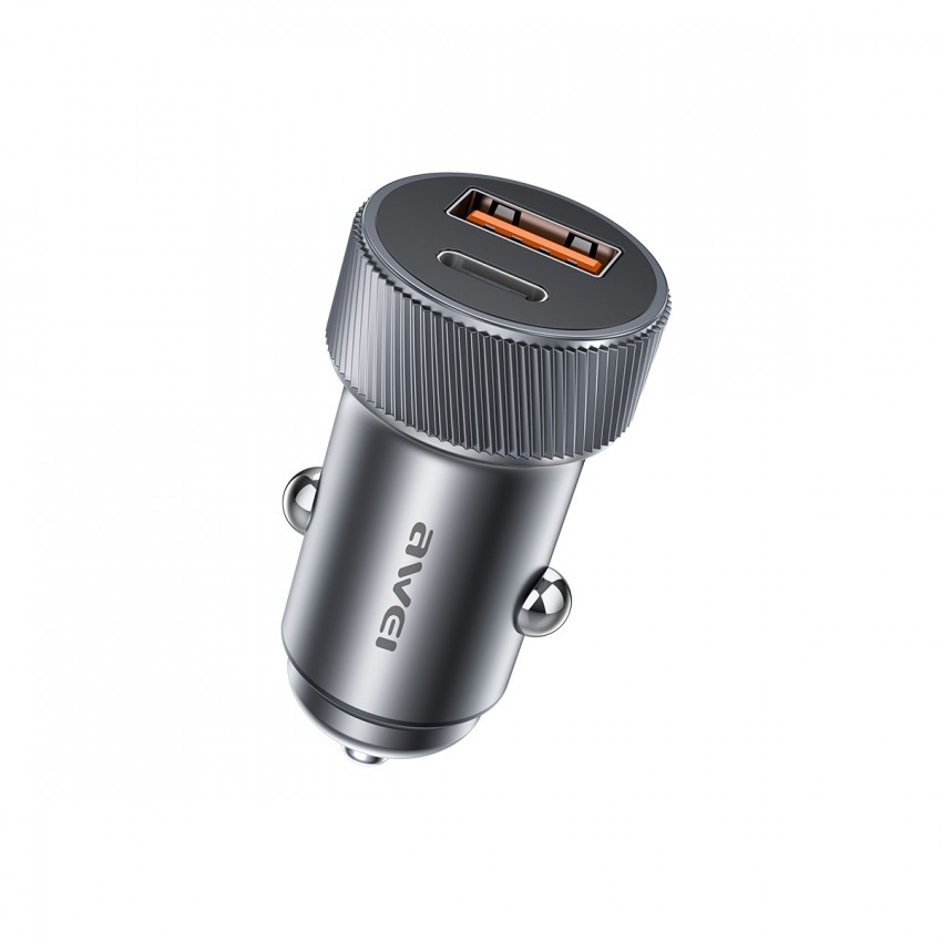 Auto lādētājs Awei C-857 33W USB-C/USB-A melns