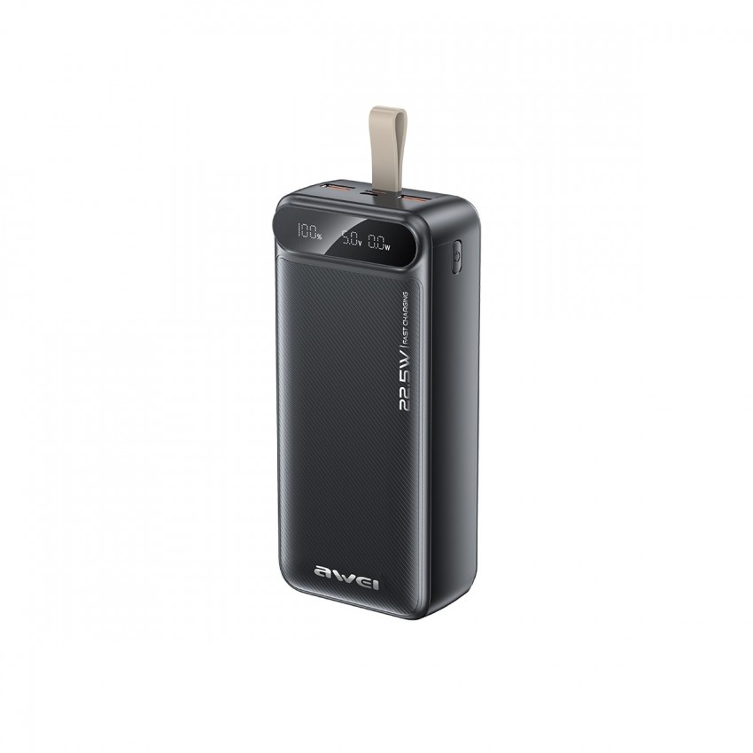 Arejais-akumulators Power Bank Awei PA-12 5V/3A 30000mAh melns