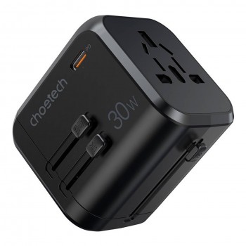 Universal Travel Charger Choetech PD5008 30W USB-C/3xUSB-A black