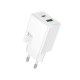 Lādētājs Hoco N71 30W GaN USB-C/USB-A balts