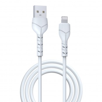 USB kabelis Devia Kintone Lightning 1.0m balts 5V 2.1A
