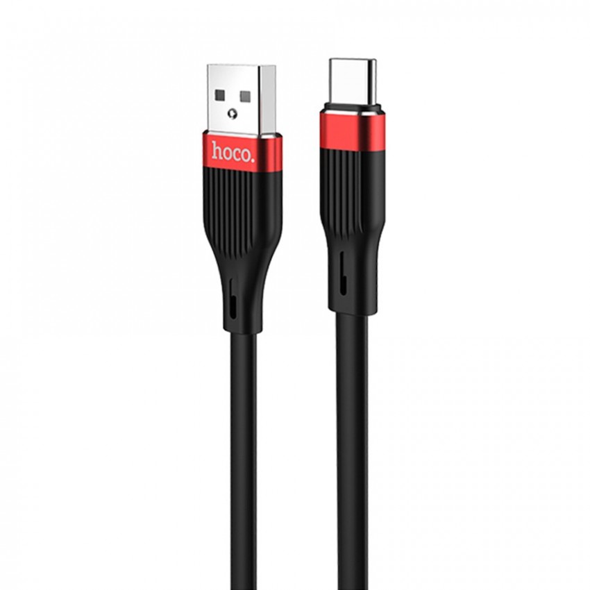 USB kabelis Hoco U72 Type-C 1.2m silikons melns