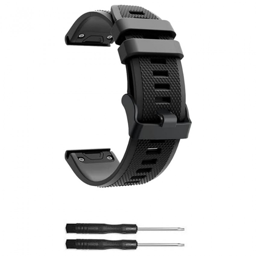 Siksniņa Garmin Fenix 5 melnā krāsā
