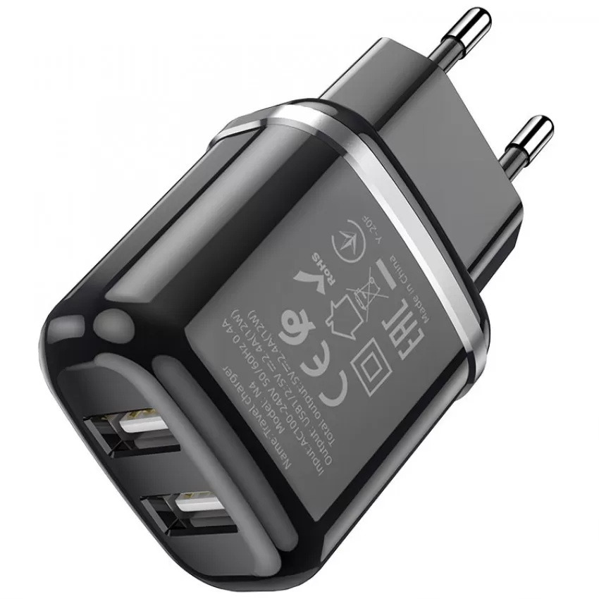 Laadija Hoco N4 12W 2xUSB-A must