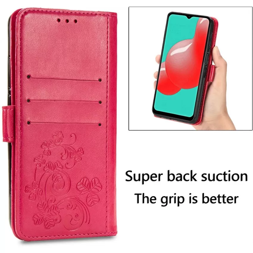 Maciņš Flower Book Samsung A025 A02s rožu sarkans