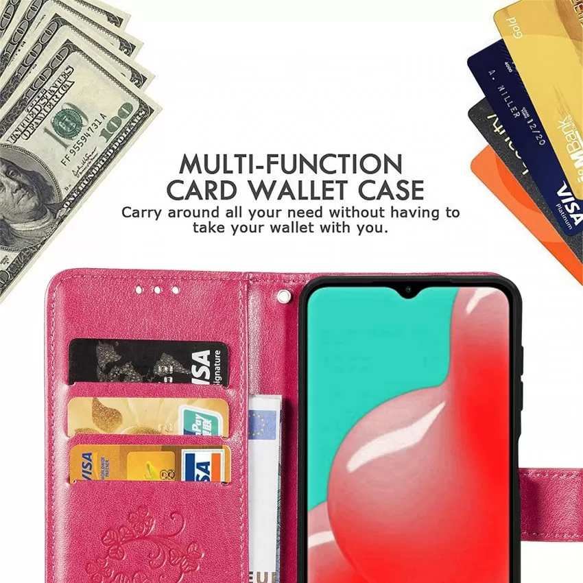 Maciņš Flower Book Samsung A025 A02s rožu sarkans