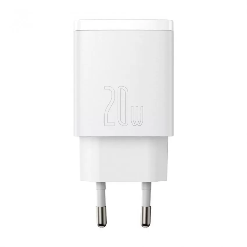 Lādētājs Baseus Compact Quick Charger 20W USB-C/USB-A balts CCXJ-B02