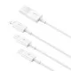 Kabelis Baseus Superior no USB uz microUSB+Lightning+Type-C 3.5A 1.5m balts CAMLTYS-02