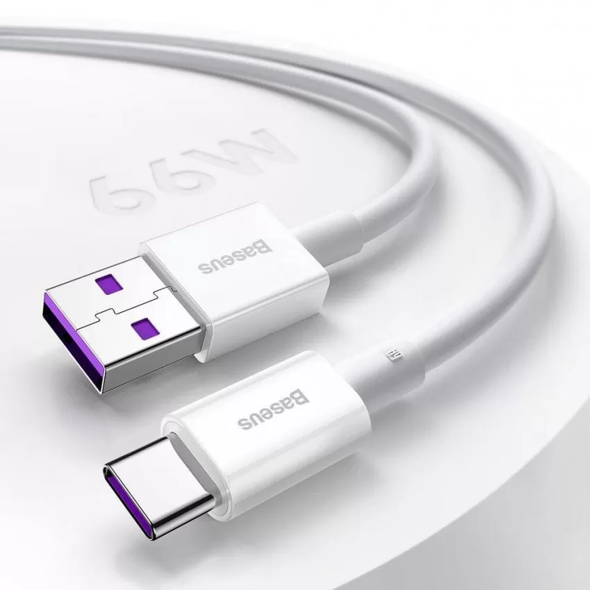 USB kabelis Baseus Superior no USB uz Type-C 66W 1.0m balts CATYS-02