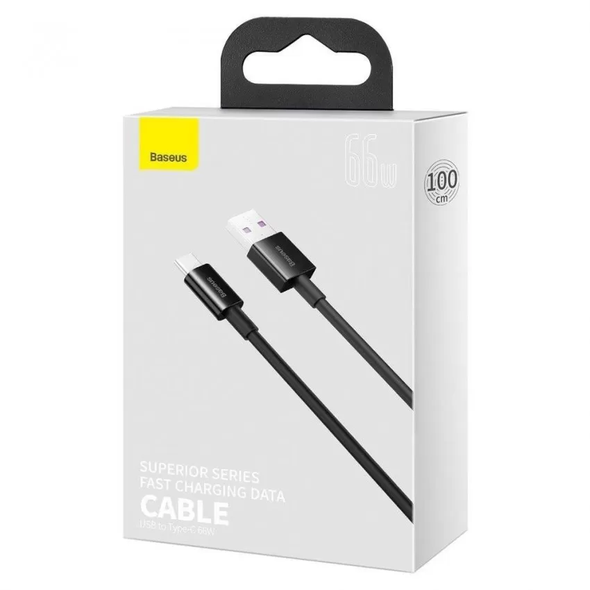 USB cabelis Baseus Superior no USB uz Type-C 66W 1.0m melns CATYS-01