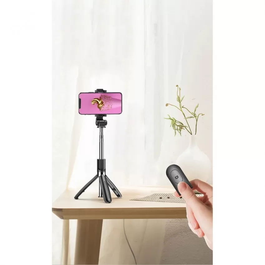 Pašbildes nūja XO SS08 Tripod Bluetooth melna