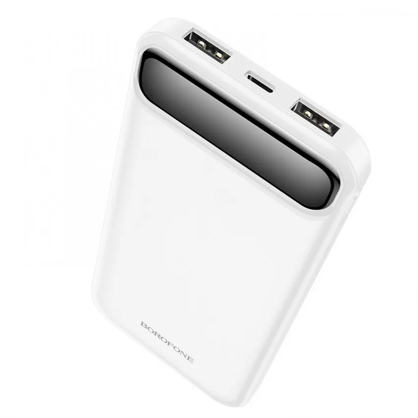 Arejais-akumulators Power Bank Borofone BJ14 Type-C microUSB 2*USB (2A)  10000mAh balts