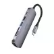 Parveidotājs HB28 Type-C multi-function converter HDMI+USB3.0+USB2.0+SD+TF+PD peleks
