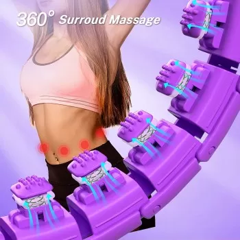 Masāžas vingrošanas riņķis Smart Hula Hoop M2 violets