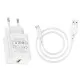 Lādētājs Borofone BN5 18W USB-A + USB-A to USB-C cable 1.0m balts