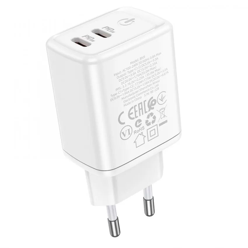 Laadija Borofone BN9 35W 2xUSB-C valge