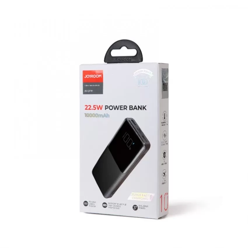Arejais-akumulators Power Bank Joyroom JR-QP191 22.5W PD QC3.0 AFC 10000mAh melns