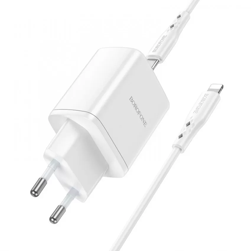 Lādētājs Borofone BN9 35W 2xUSB-C + USB-C to Lightning cable 1.0m balts