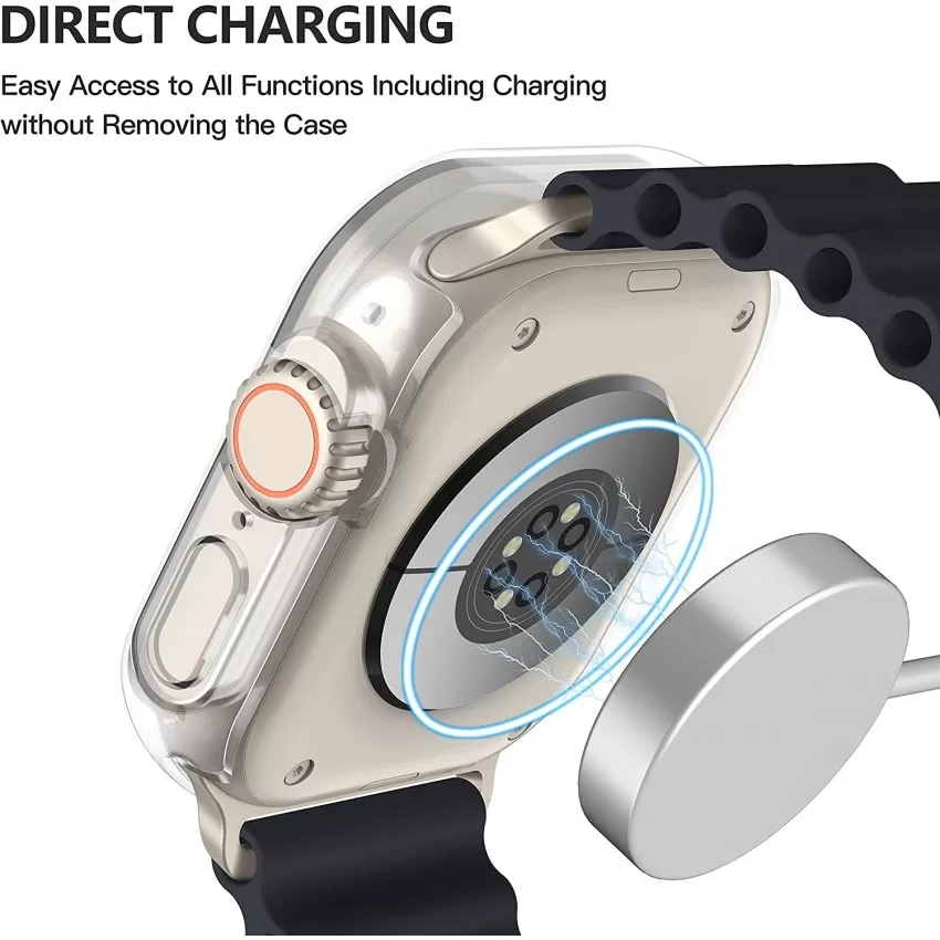 LCD kaitsev karastatud klaas/ümbris 360 degree cover Apple Watch 44mm läbipaistev