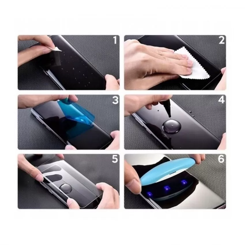 LCD aizsargstikls M1 5D UV Glue Samsung G988 S20 Ultra liektss skaidrs